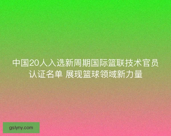 中国20人入选新周期国际篮联技术官员认证名单 展现篮球领域新力量